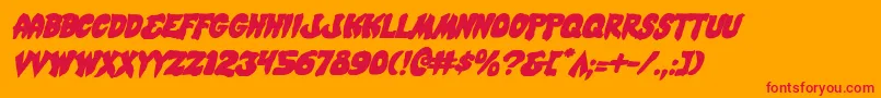 Weitere Informationen zur Mysticsingleri-Schriftart Mysticsingleri-Schriftart – Rote Schriften auf orangefarbenem Hintergrund