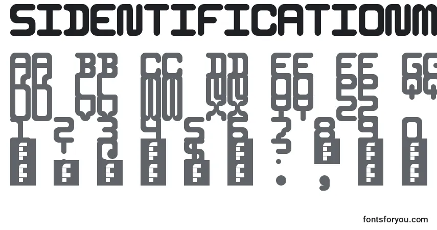 Schriftart 5identificationMono – Alphabet, Zahlen, spezielle Symbole