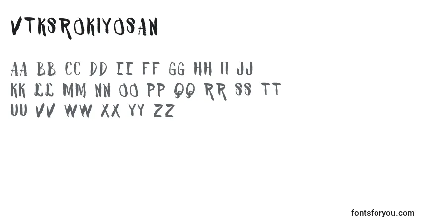 Czcionka Vtksrokiyosan – alfabet, cyfry, specjalne znaki
