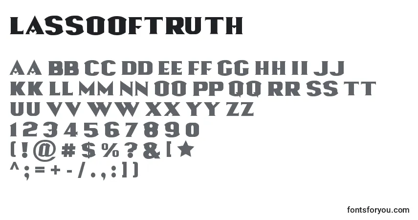 Schriftart Lassooftruth – Alphabet, Zahlen, spezielle Symbole