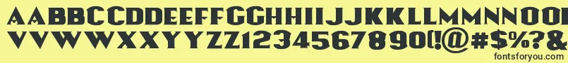 Czcionka Lassooftruth – czarne czcionki na żółtym tle