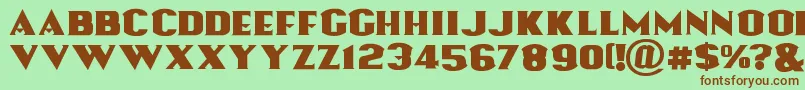 Czcionka Lassooftruth – brązowe czcionki na zielonym tle