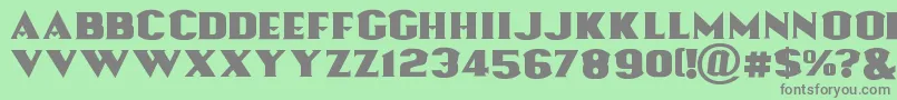 フォントLassooftruth – 緑の背景に灰色の文字