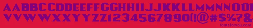 Czcionka Lassooftruth – fioletowe czcionki na czerwonym tle