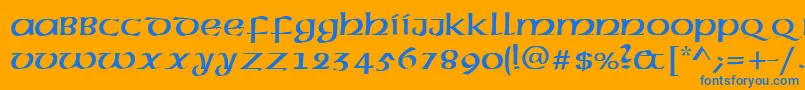 AmericanUncialNormal Font – Blue Fonts on Orange Background