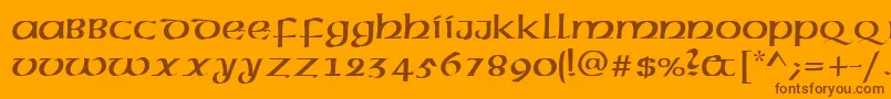 AmericanUncialNormal Font – Brown Fonts on Orange Background