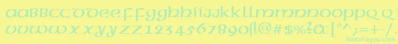 AmericanUncialNormal Font – Green Fonts on Yellow Background