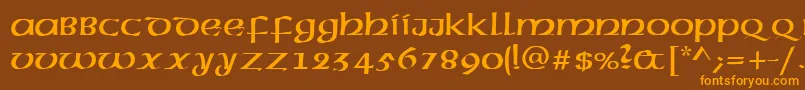 AmericanUncialNormal Font – Orange Fonts on Brown Background