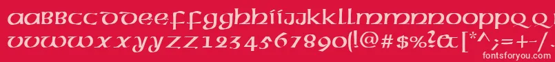 AmericanUncialNormal Font – Pink Fonts on Red Background