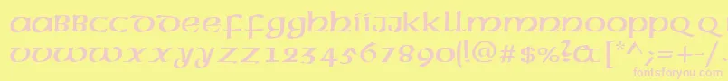 AmericanUncialNormal Font – Pink Fonts on Yellow Background