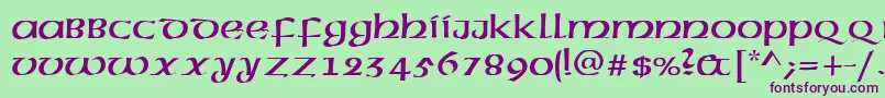 AmericanUncialNormal Font – Purple Fonts on Green Background
