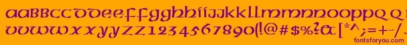 AmericanUncialNormal Font – Purple Fonts on Orange Background