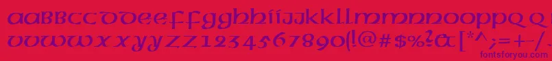 AmericanUncialNormal Font – Purple Fonts on Red Background