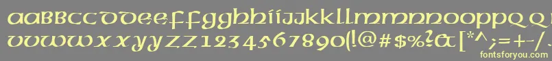 AmericanUncialNormal Font – Yellow Fonts on Gray Background