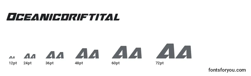 Oceanicdriftital Font Sizes