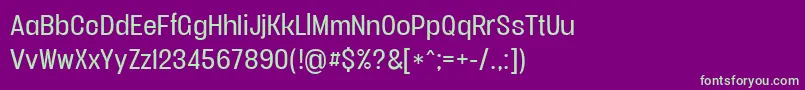 Vacersansbookpersonal Font – Green Fonts on Purple Background