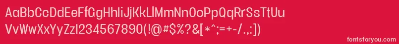 Vacersansbookpersonal Font – Pink Fonts on Red Background