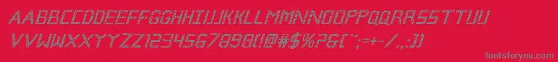 Brokencyborgboldital Font – Gray Fonts on Red Background