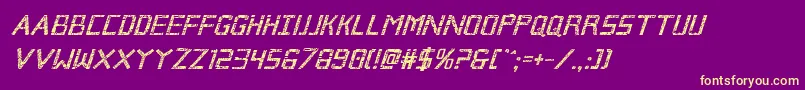 Brokencyborgboldital Font – Yellow Fonts on Purple Background