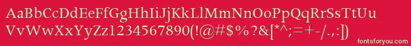 ApolloMt Font – Green Fonts on Red Background