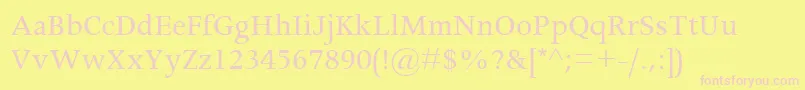 ApolloMt Font – Pink Fonts on Yellow Background