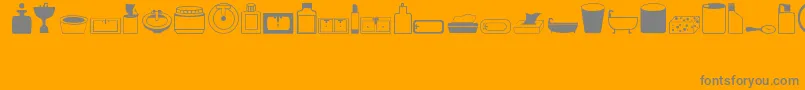 Hygiene-Schriftart – Graue Schriften auf orangefarbenem Hintergrund