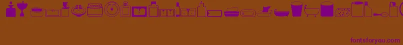 Czcionka Hygiene – fioletowe czcionki na brązowym tle