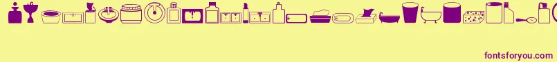 Hygiene-Schriftart – Violette Schriften auf gelbem Hintergrund
