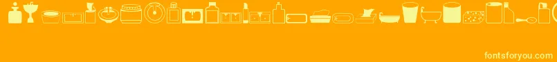 fuente Hygiene – Fuentes Amarillas Sobre Fondo Naranja