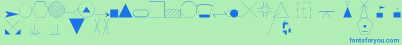 Police EsriIglFont20 – polices bleues sur fond vert