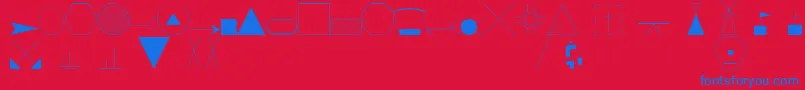 EsriIglFont20-Schriftart – Blaue Schriften auf rotem Hintergrund