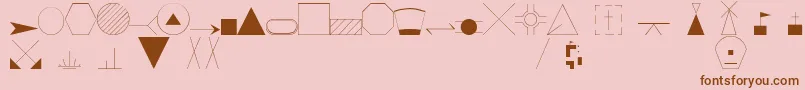フォントEsriIglFont20 – ピンクの背景に茶色のフォント