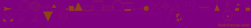 Fonte EsriIglFont20 – fontes marrons em um fundo roxo