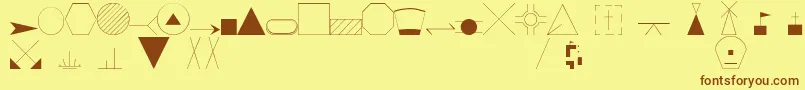 EsriIglFont20 Font – Brown Fonts on Yellow Background