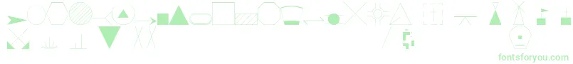 Fonte EsriIglFont20 – fontes verdes em um fundo branco