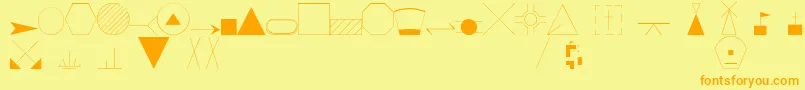 fuente EsriIglFont20 – Fuentes Naranjas Sobre Fondo Amarillo