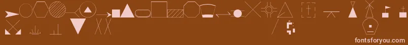 フォントEsriIglFont20 – 茶色の背景にピンクのフォント
