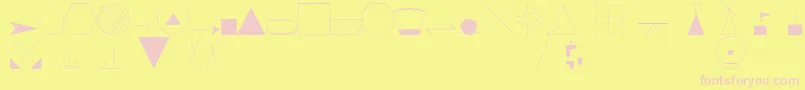Czcionka EsriIglFont20 – różowe czcionki na żółtym tle