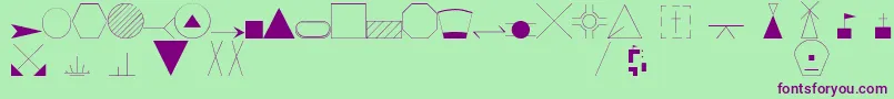 EsriIglFont20 Font – Purple Fonts on Green Background