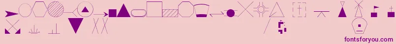 EsriIglFont20-Schriftart – Violette Schriften auf rosa Hintergrund