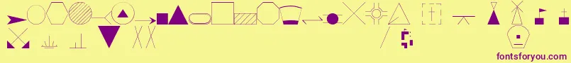 EsriIglFont20 Font – Purple Fonts on Yellow Background