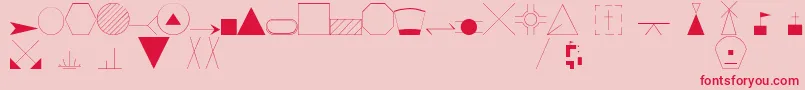 Police EsriIglFont20 – polices rouges sur fond rose