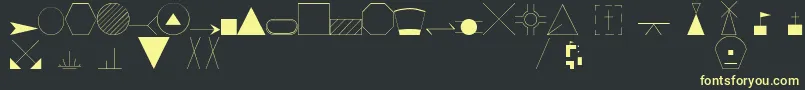 EsriIglFont20-fontti – keltaiset fontit mustalla taustalla