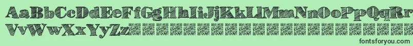 Highlines-Schriftart – Schwarze Schriften auf grünem Hintergrund