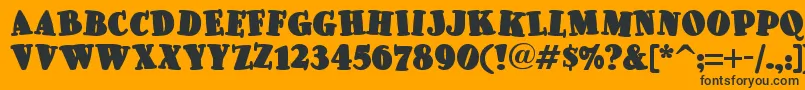 Pleasinglyplumpnf-Schriftart – Schwarze Schriften auf orangefarbenem Hintergrund