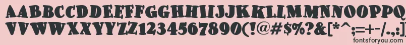 Pleasinglyplumpnf-fontti – mustat fontit vaaleanpunaisella taustalla