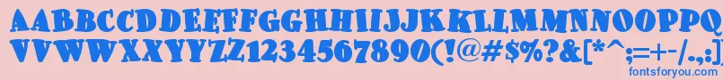 Pleasinglyplumpnf Font – Blue Fonts on Pink Background
