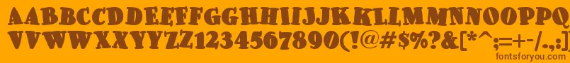 Pleasinglyplumpnf Font – Brown Fonts on Orange Background