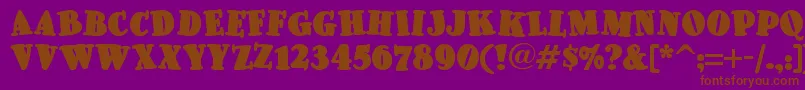 Pleasinglyplumpnf Font – Brown Fonts on Purple Background