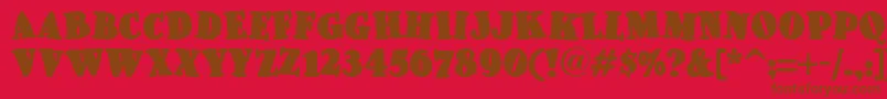 Pleasinglyplumpnf-fontti – ruskeat fontit punaisella taustalla
